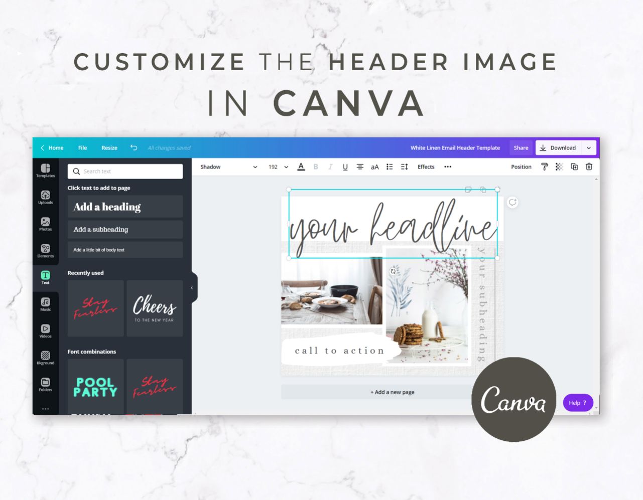 Email Template For Canva Klaviyo White Linen