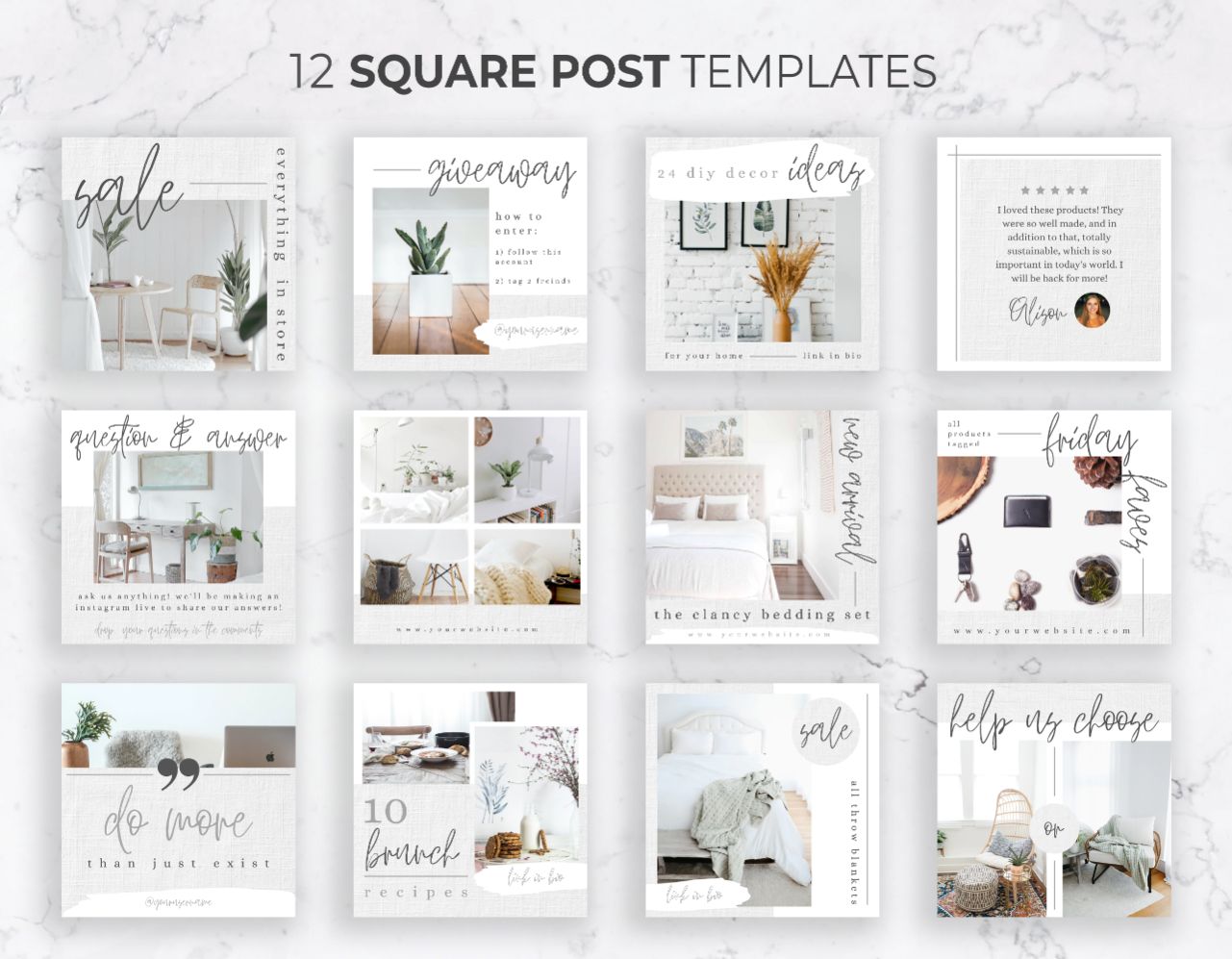 Instagram Canva Template Bundle Stationery Paper Party Supplies Etna pe