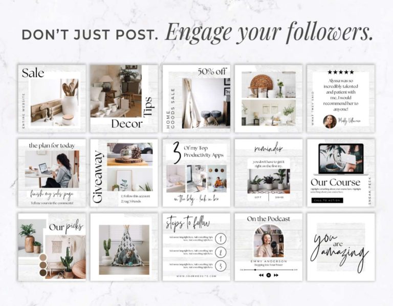 Instagram Post Templates Rustic Modern - for Canva