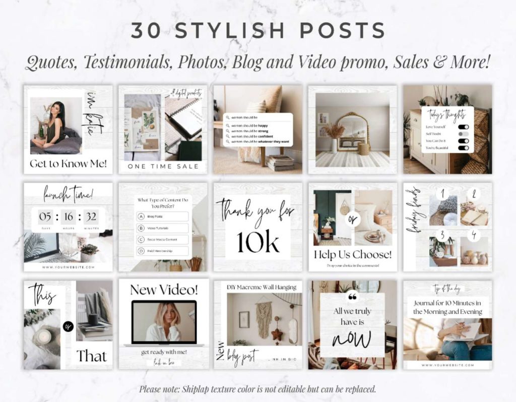 Instagram Post Templates Rustic Modern - for Canva