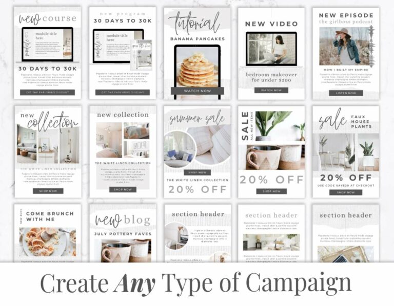 Email Marketing Campaign Template Kit - White Linen
